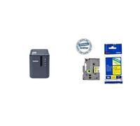 Brother PT-P950NWB Etichettatrice Professionale Collegabile a PC, con Rete Cablata, Wi-Fi e Bluetooth, fino a 36 mm + Nastro Laminato TZE631 , 12 mm, Nero su Giallo