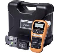 Brother pte110vpzg1 P-Touch Etichettatrice, con Adattatore di Alimentazione e Duro PC Custodia, Provenienza Germania