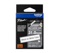Brother Nastro HSe-261E termoretraibile 31 mm Nero su bianco 1,5 m