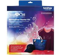 Brother Scanncut Rhinestone Kit Carskit1-Kit per Principianti, 100 Motivi, Tela, 4 Tipi di Strass Hot Fix, Accesso a Video Tutorial Online, Strumento Pick-up e Pennello, Multicolore, Taglia Unica