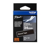 Brother STE151, Nastro Stencil, 24 mm x 3 metri | Colore Blu su Sfondo Trasparente. Per etichettatrici PTE500, PTE550W, PTP700, PTP750W, PTP900W, PTP950NW, PT9700C, PT9800PCN