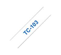 Brother TC-103 Nastro per etichettatura adesivo standard laminato blu su trasparente- 12 mm di larghezza