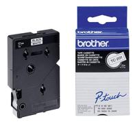Brother TC-201 Cassetta nastro per etichettatura originale, 12 mm. - Nero su bia