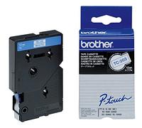 Brother TC-203 Nastro per etichettatura adesivo standard laminato blu su bianco- 12 mm di larghezza