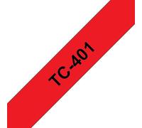 Brother TC-401 Cassetta nastro per etichettatura originale - Nero su rosso