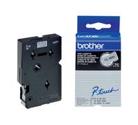 Brother TC-M91 Labelling Tape Cassette, Matt, Black on Clear, 9 mm (W) x 7.7M (L