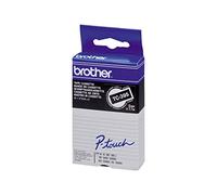 Brother TC395 Nastro per Etichettatura 9 mm, Bianco su Nero
