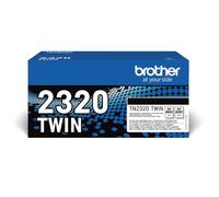 BROTHER TN-2320TWIN Toner Cartridge, Black, Single Pack, High Yield, includes 2