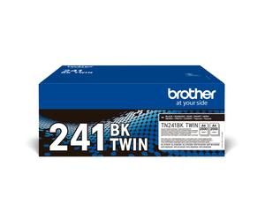 BROTHER TN-241BKTWIN Toner Cartridge, Black, Twin Pack, High Yield, includes 2 x