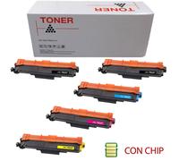 BROTHER TN-247 KIT 4 5 TONER COMPATIBILI BK C M Y CON CHIP 3000/2300 pagine