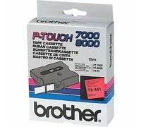 Brother TX-451, 24mm x 15m, testo nera / sfondo rosso, nastro originale