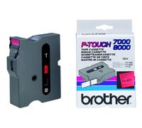 Brother TX-451, 24mm x 15m, testo nera / sfondo rosso, nastro originale