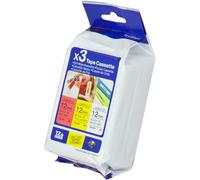 Brother TZE-31M3, 12mm x 8mm, testo nera / rosso, bianco, sfondo giallo, nastro originale, 3pz