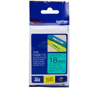 Brother tze-741 nastro per etichettatrice nero su verde tz