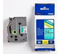 Brother TZ-751 / TZe-751, 24mm x 8m, testo nera / sfondo verde, nastro originale