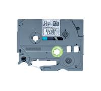 P-TOUCH EMPSL31 - Nastro laminato, nero su punte argento, 12 mm