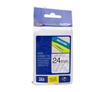 BROTHER TZE-151 TZE151 24mm 8mt NASTRO ORIGINALE nero su clear LAMINATO
