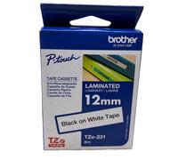 BROTHER TZe-231 NASTRO NERO SU BIANCO P-TOUCH 300/500/1000 (12mmX8mt)