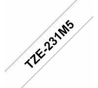 Brother TZE-231M5 nastro per etichettatrice Nero su bianco (12MM BLACK ON WHITE