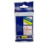 BROTHER TZe-232 NASTRO ROSSO SU BIANCO P-TOUCH 300/500/1000 (12mmX8mt)