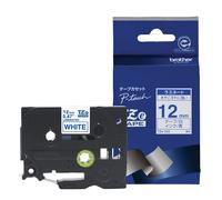 Brother TZe-233 Labelling Tape Cassette, Blue on White, 12mm (W) x 8M (L), Lamin