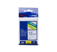 BROTHER TZE-233 TZE233 12mm 8mt NASTRO ORIGINALE blu su bianco LAMINATO