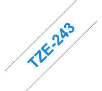 Brother TZE-243 nastro per etichettatrice Blu su bianco NEW