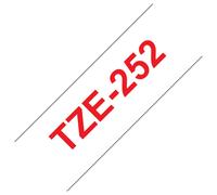Brother TZE-252 nastro per etichettatrice Rosso su bianco