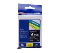 BROTHER TZE-325 TZE325 9mm 8mt NASTRO ORIGINALE bianco su nero LAMINATO