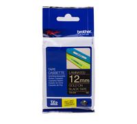 BROTHER TZE-334 TZE334 12mm 8mt NASTRO ORIGINALE oro su nero LAMINATO