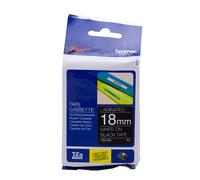 BROTHER TZE-345 TZE345 18mm 8mt NASTRO ORIGINALE bianco su nero LAMINATO