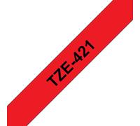 Brother TZE-421 nastro per etichettatrice Nero su rosso NEW