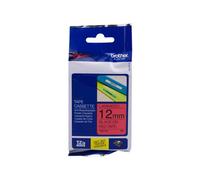 BROTHER TZE-431 TZE431 12mm 8mt NASTRO "ORIGINALE" nero su rosso LAMINATO