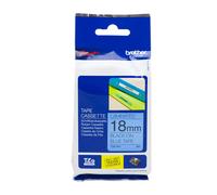 BROTHER TZE-541 TZE541 18mm 8mt NASTRO ORIGINALE nero su blu LAMINATO