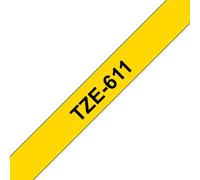 Brother TZE-611 nastro per etichettatrice Nero su giallo NEW