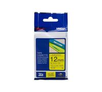 BROTHER TZE-631 NASTRO ORIGINALE 12mm 8 Metri Nero su Giallo Laminato P-Touch