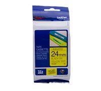 BROTHER TZE-651 TZE651 24mm 8mt NASTRO ORIGINALE nero su giallo LAMINATO