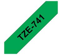 Brother TZE-741 nastro per etichettatrice Nero su verde TZ