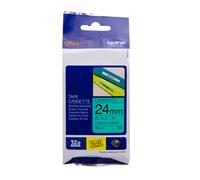 BROTHER TZE-751 TZE751 24mm 8mt NASTRO ORIGINALE nero su verde LAMINATO