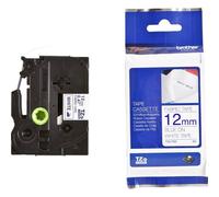 BROTHER TZE-FA3 TZEFA3 12mm 3mt NASTRO ORIGINALE blu su bianco tessuto stirabile