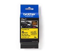 Brother Tze-Fx611 Cassetta Nastro per Etichettatura Originale, Nero su Giallo, 6 Mm di Larghezza