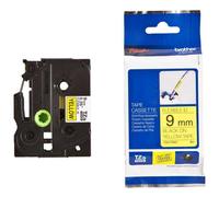 BROTHER TZE-FX621 TZEF 9mm 8mt NASTRO ORIGINALE nero su giallo FLESSIBILE