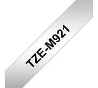 Brother TZE-M921 nastro per etichettatrice Nero su metallizzato NEW