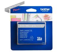P-TOUCH TZEMQL35 - Nastro laminato, bianco su grigio chiaro (opaco), 12 mm