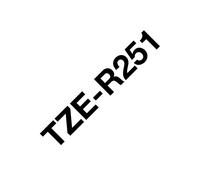 Brother TZe-R251 Labelling Tape Cassette, Black on White, 24mm (W) x 4M (L), Rib