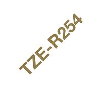 Brother TZE-R254 nastro per etichettatrice Oro su bianco NEW