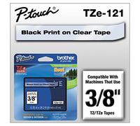 Brother TZE121 Nastro Laminato, 9 mm, Nero/Trasparente