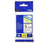 Brother TZE221 Nastro Laminato, 9 mm, Nero/Bianco
