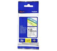 Brother TZE241, Nastro Laminato, Larghezza 18 mm, Lunghezza 8 metri | Colore Nero su Bianco. Per etichettatrici serie P-Touch