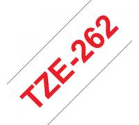 Brother TZ-262 / TZe-262, 36mm x 8m, testo rossa / sfondo bianco, nastro originale